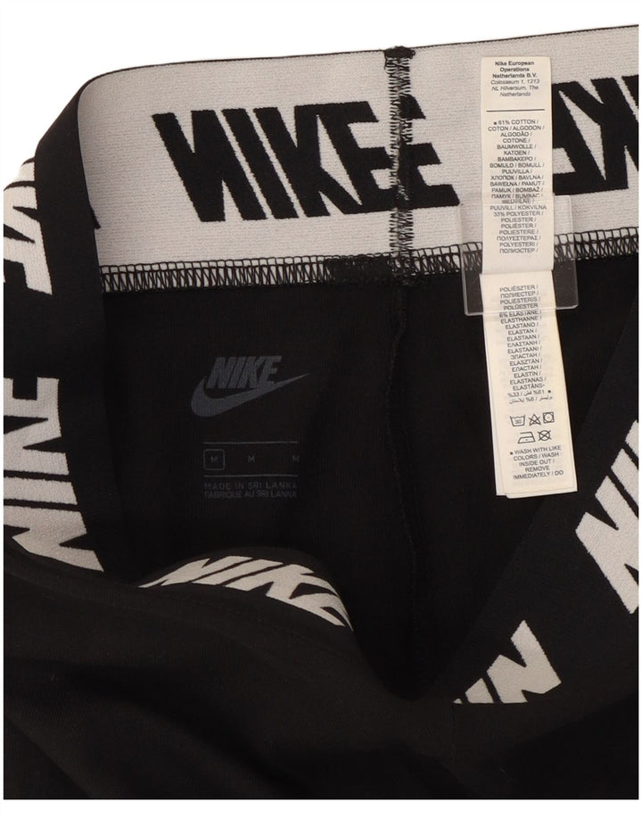Nike Womens Graphic Leggings UK 12 Mittelschwarze Baumwolle