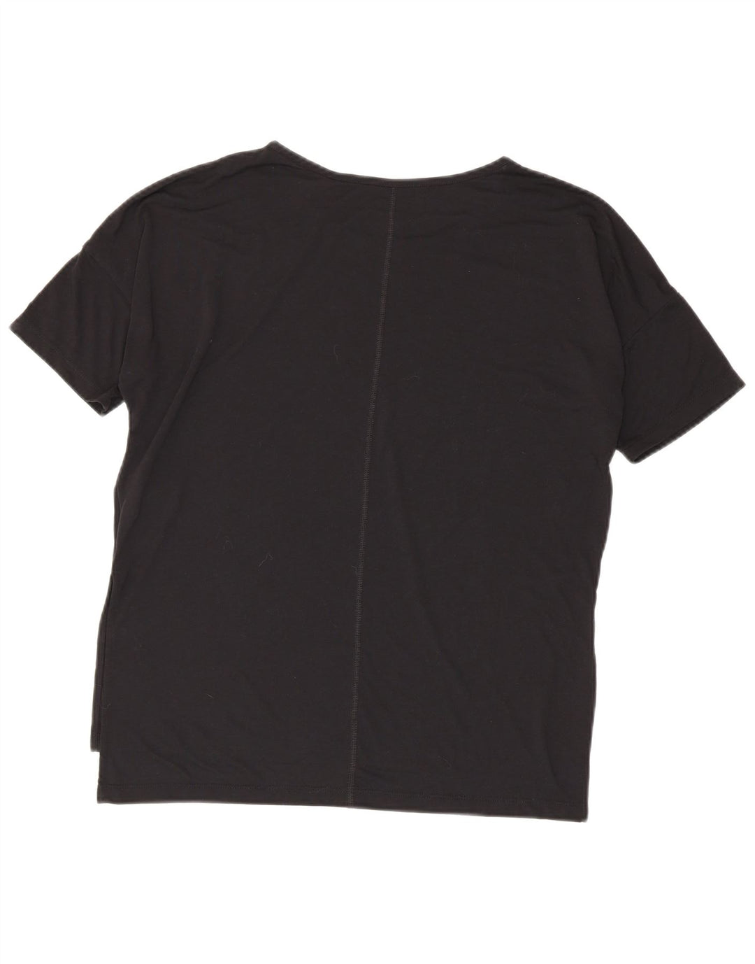 Nike Damen Dri Fit Übergroßes T-Shirt-Oberteil UK 14 Mittelschwarzes Polyester