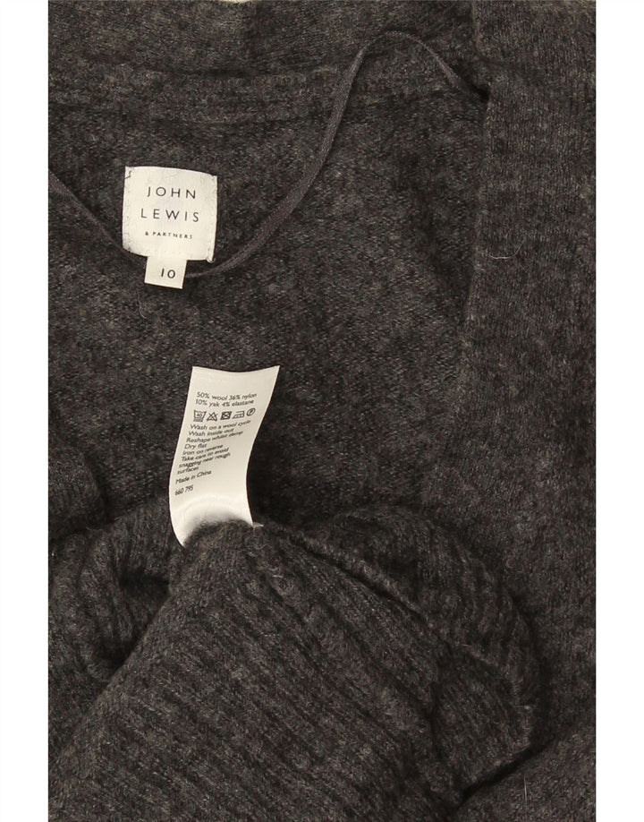 John Lewis Damen-Cardigan-Pullover UK 10 Small Grau gefleckte Wolle
