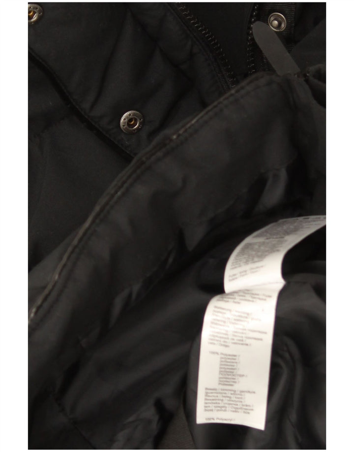 Alpenblitz Wattierter Damenmantel mit Kapuze UK 22 2XL Schwarz Polyester