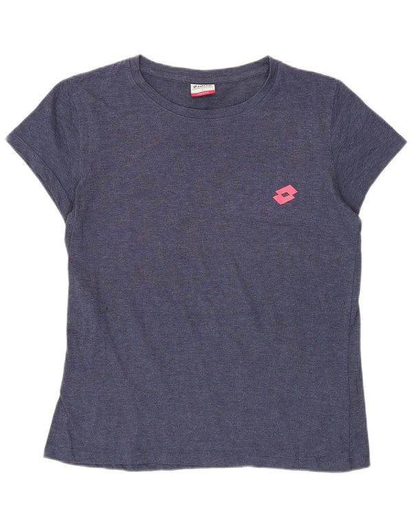 Lotto Damen T-Shirt Top UK 8 Small Marineblau Baumwolle