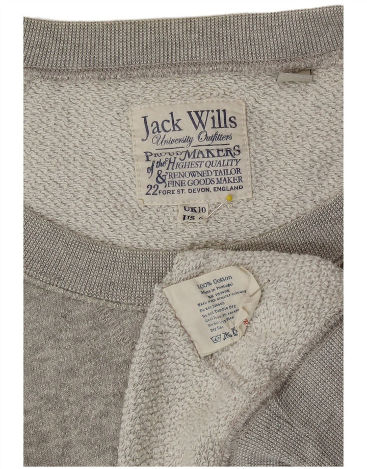 Jack Wills Damen-Sweatshirt in Übergröße, Gr. 10, Größe S, Grau meliert