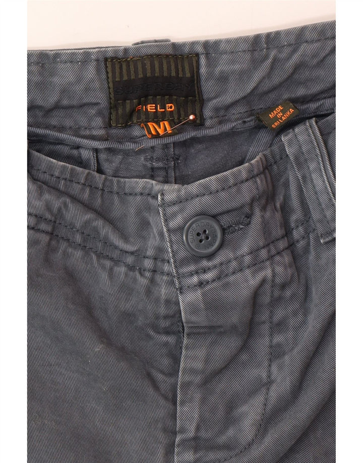 SUPERDRY Herren-Cargo-Shorts, mittelgroß, W32, graue Baumwolle