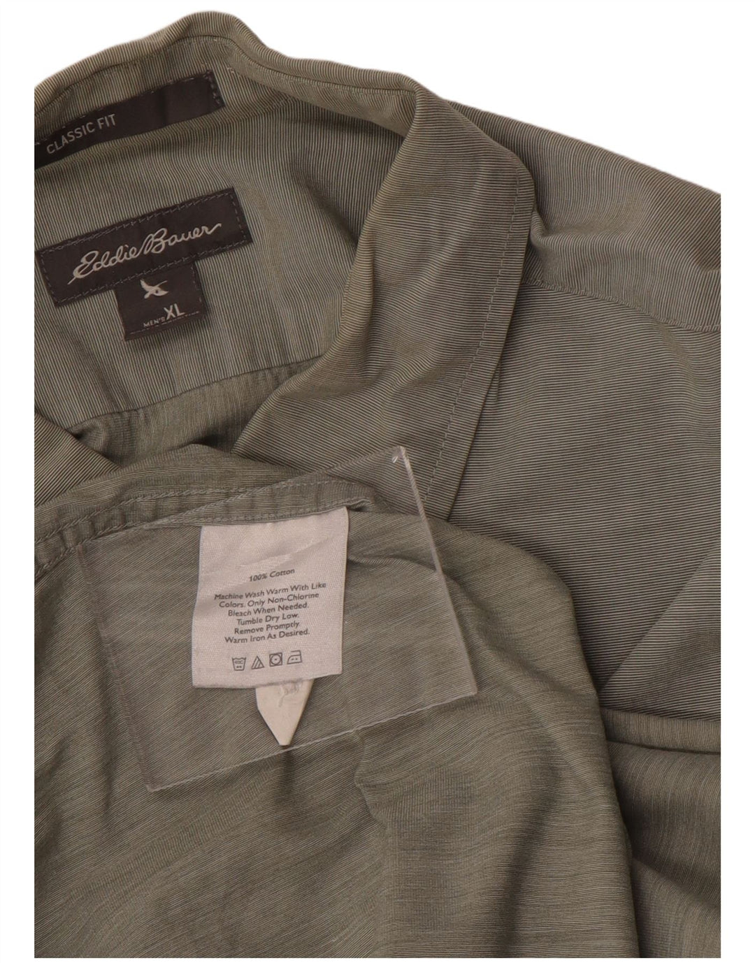Eddie Bauer Herren-Hemd mit klassischer Passform, XL, grüne Baumwolle