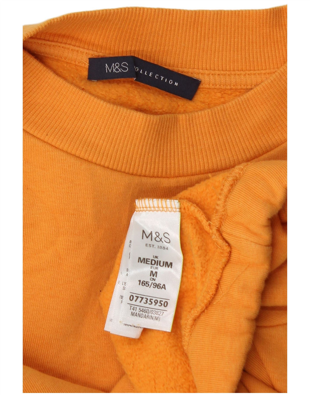 Marks & Spencer Damen Übergroßer Crop-Sweatshirt-Pullover UK 14 Mittelorange