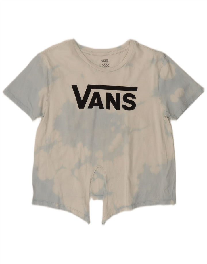 Vans Damen Grafik-T-Shirt Top UK 10 Small Weiß Tie Dye