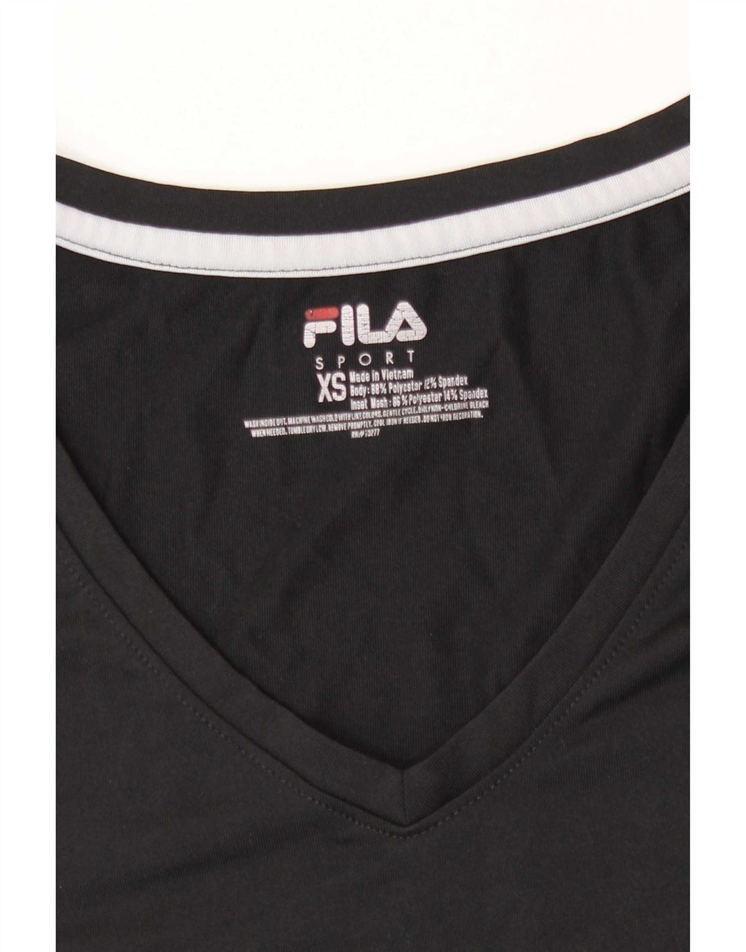 Fila Damen T-Shirt Top UK 6 XS Schwarz Polyester