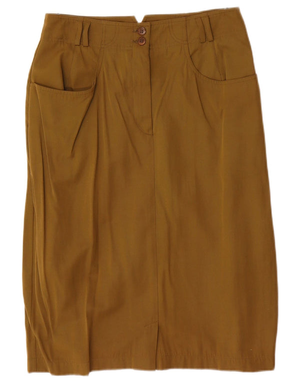 Vintage Damen Bleistiftrock EU 38 Medium W28 Khaki Polyester