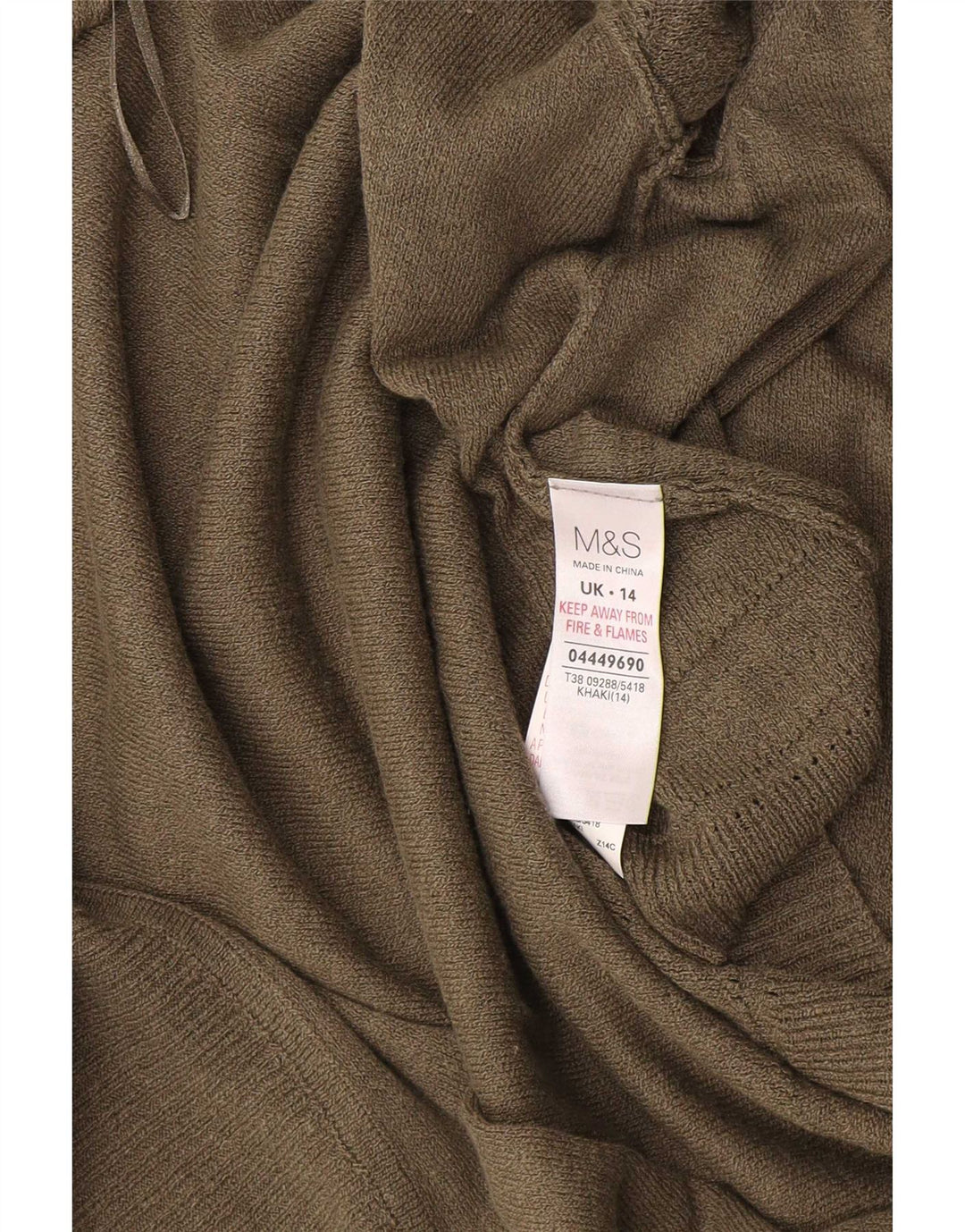 Marks & Spencer Damen-Cardigan mit kurzen Ärmeln, Gr. 14, mittleres Khaki