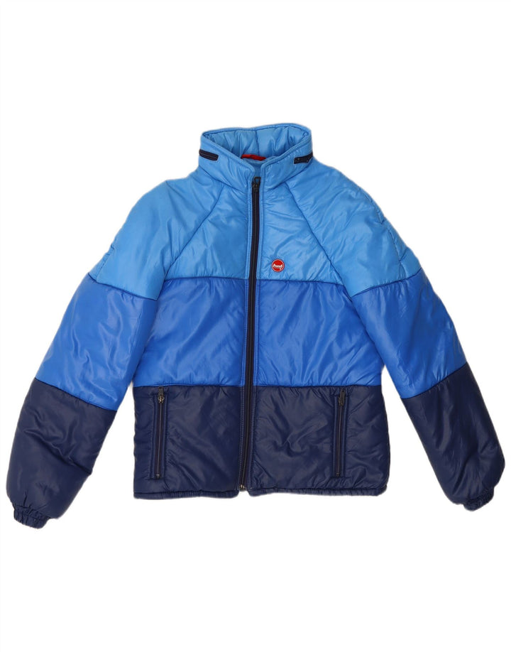 Brunik Damen Wattierte Jacke IT 48 XL Blau Colourblock Polyamid