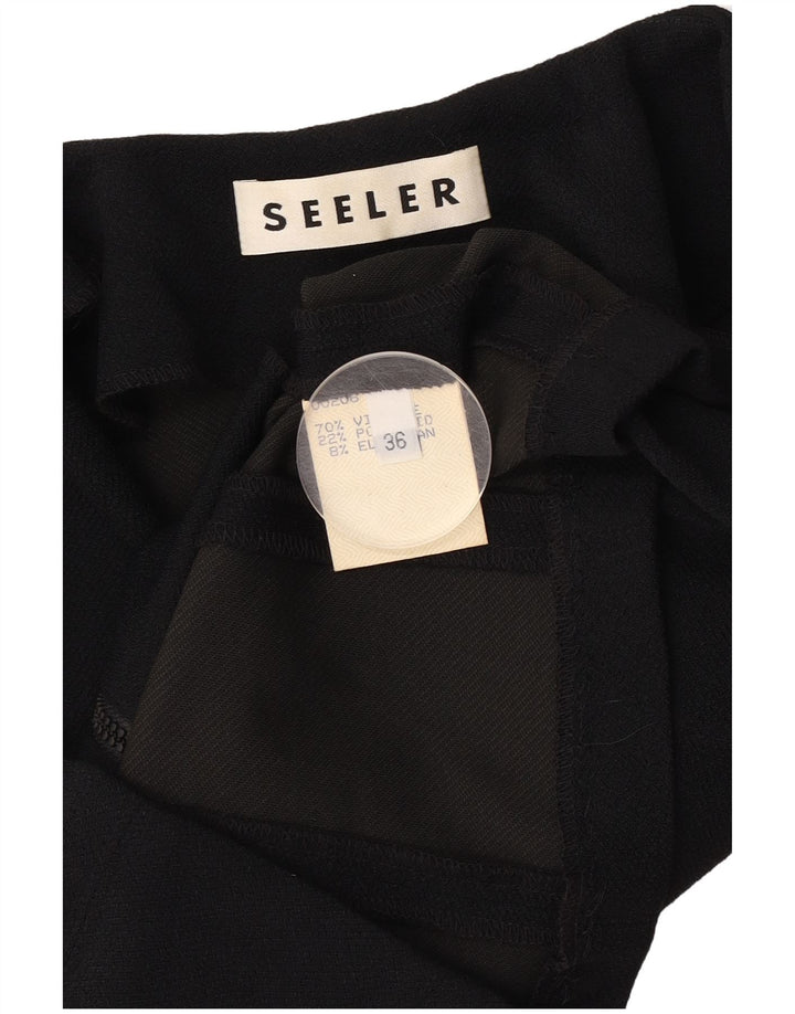 Seeler Damen Kurzarm-Hemdbluse EU 36 Small Schwarz Viskose