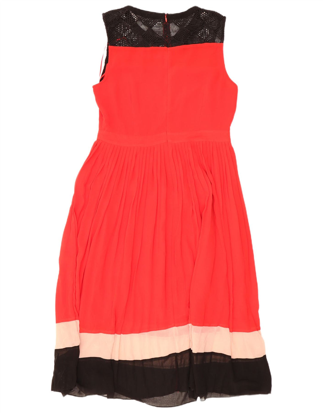 Ärmelloses A-Linien-Kleid für Damen von Oasis, UK 14, Größe L, Rot, Farbblock-Polyester