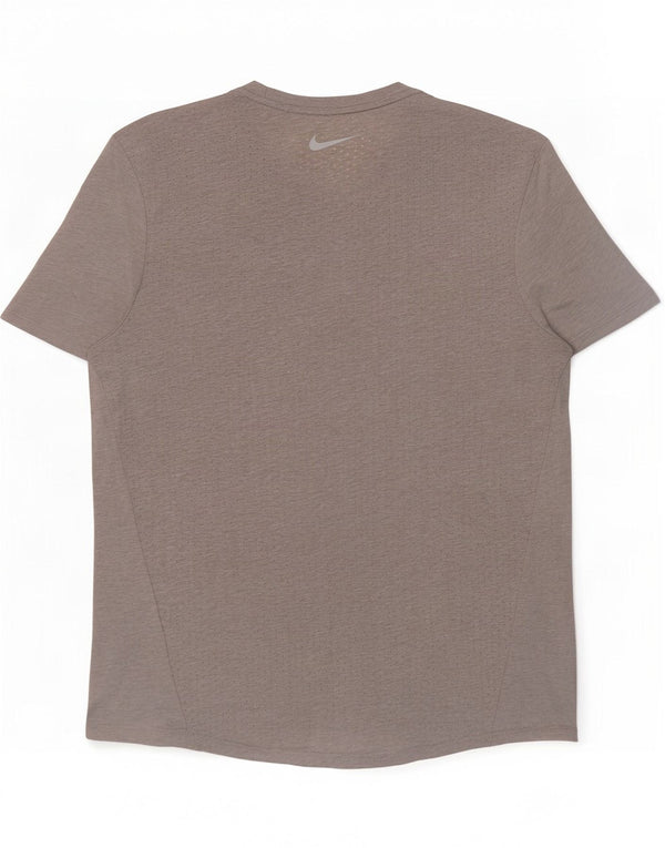 Nike Herren Dri Fit T-Shirt-Oberteil aus mittelgrauem Polyester