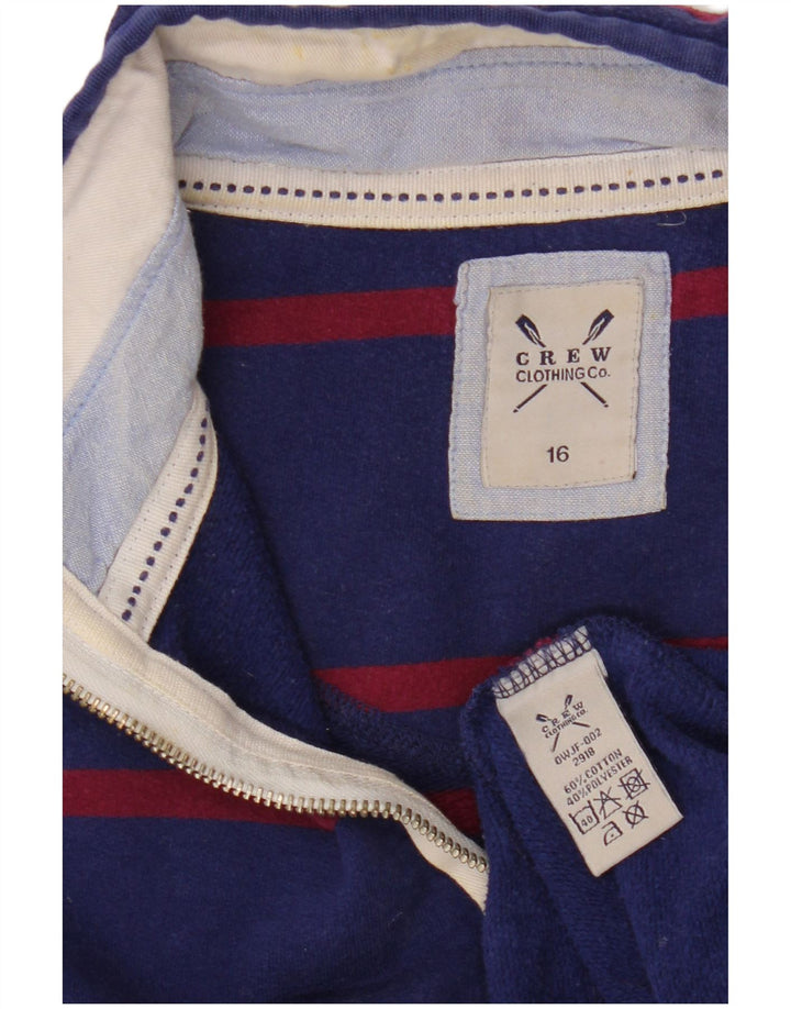 CREW CLOTHING Damen Sweatshirt-Pullover UK 16 Large Marineblau gestreift