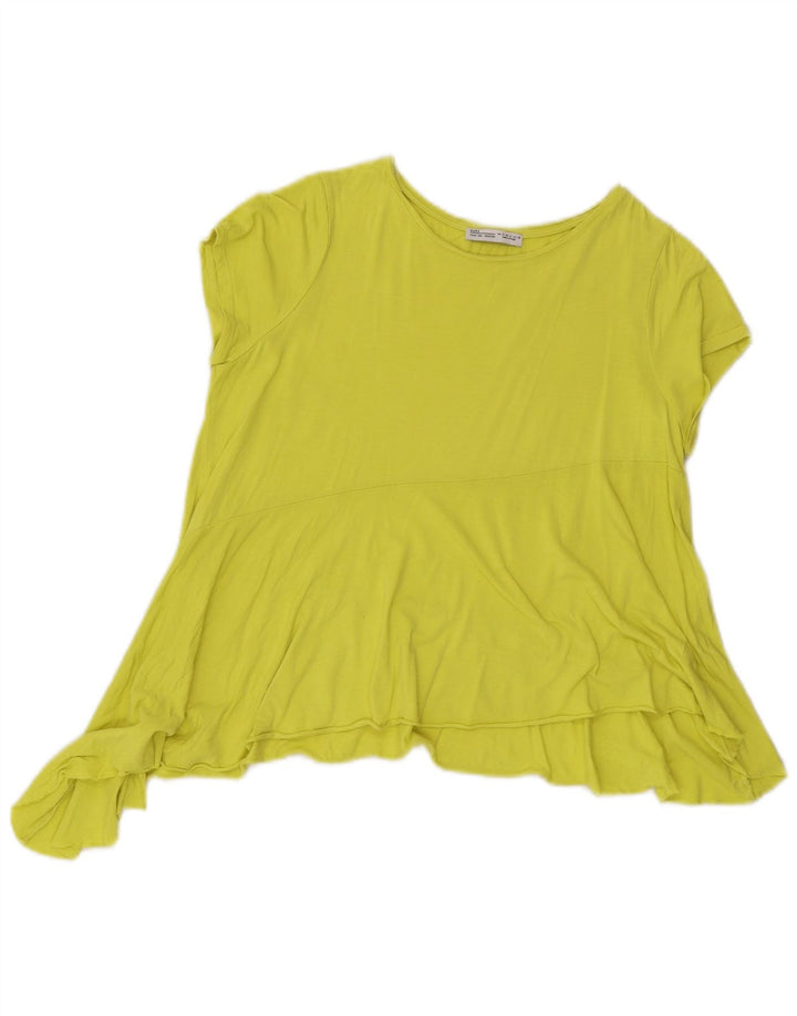 Zara Damen Asymmetrisches Blusenoberteil UK 10 Small Grün