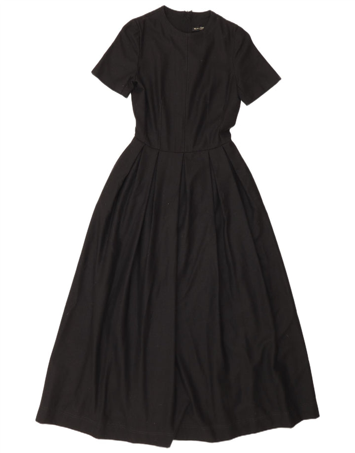Massimo Dutti Damen Maxikleid EU 34 2XS Schwarze Wolle