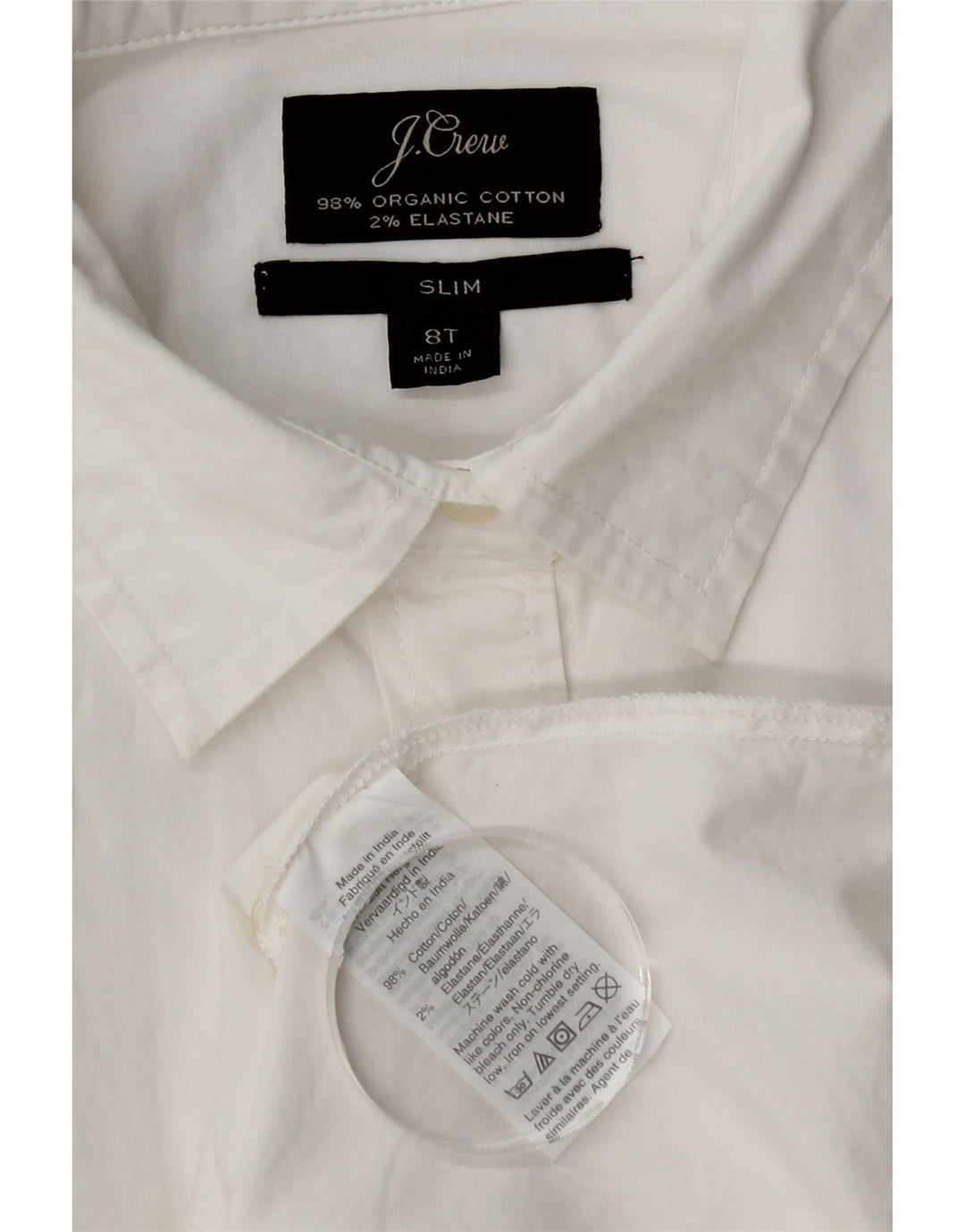 J. Crew Slim-Hemd für Damen, US 8, mittelweiße Baumwolle