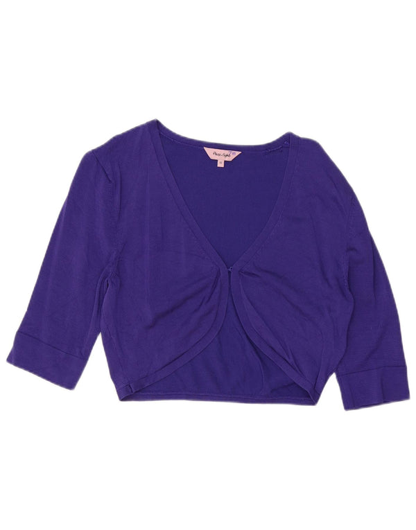Kurzärmliger Bolero-Pullover für Damen von Phase Eight, UK 12, mittelviolette Viskose