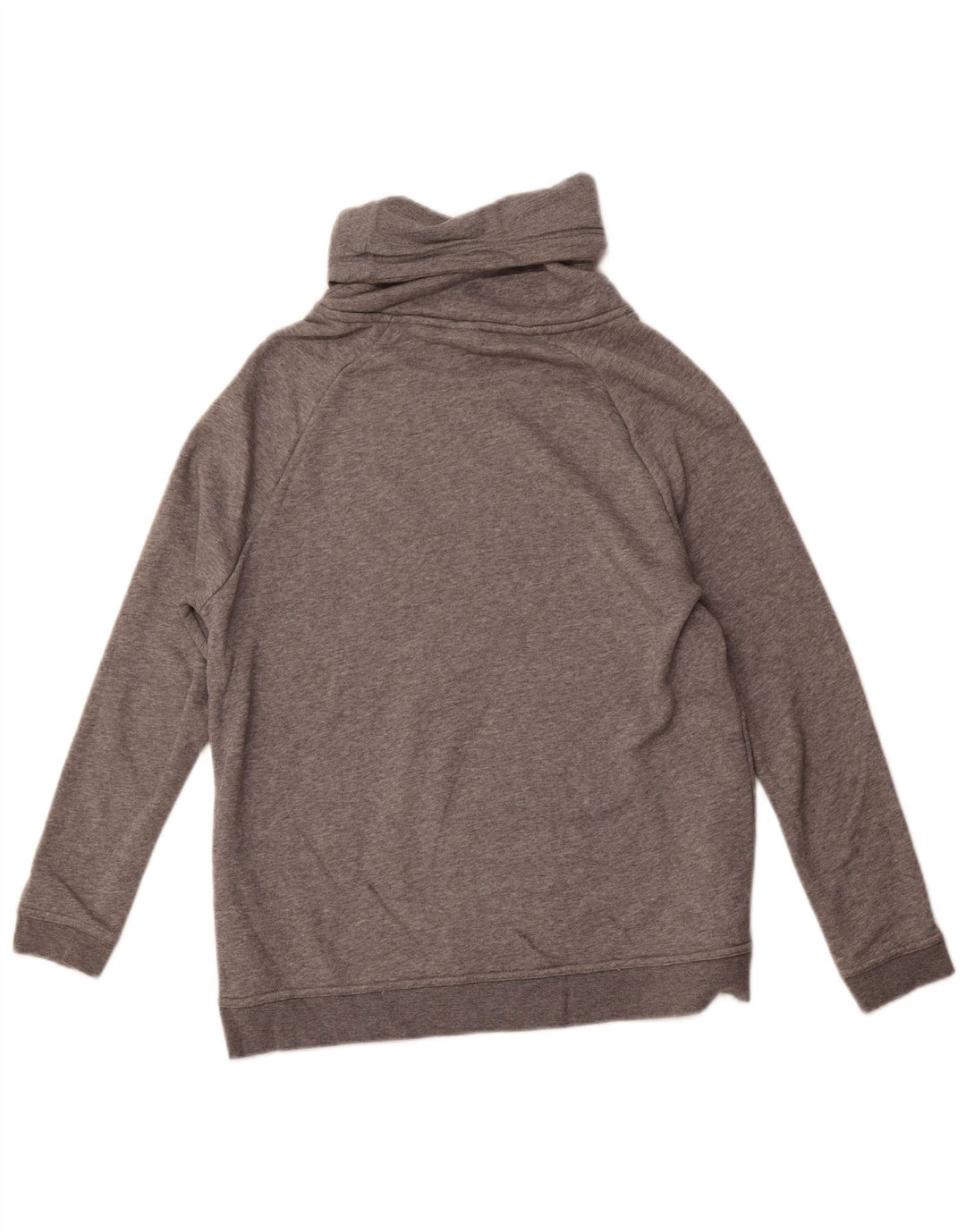 NIKE Damen-Sweatshirt mit Rollkragen, UK 14, mittelgrau gefleckte Baumwolle