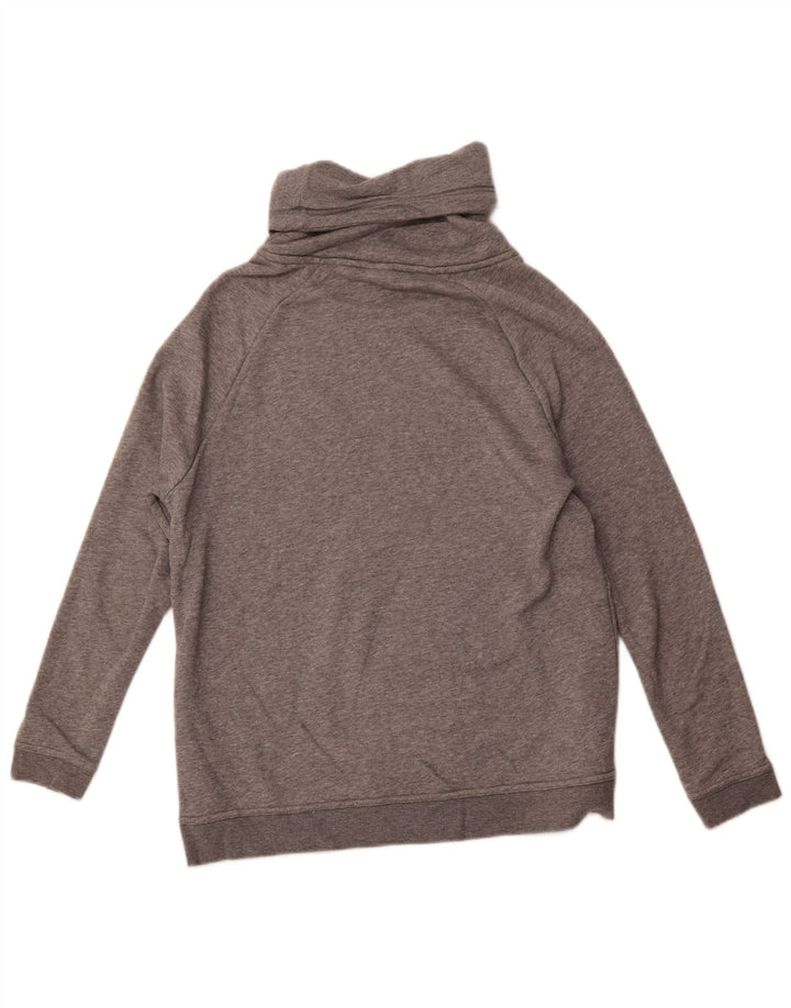 NIKE Damen-Sweatshirt mit Rollkragen, UK 14, mittelgrau gefleckte Baumwolle