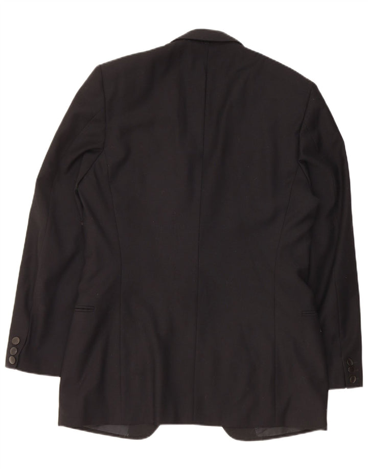 Carieri Herren-Blazer mit 1 Knopf, IT 48, Mittelschwarz, Schurwolle