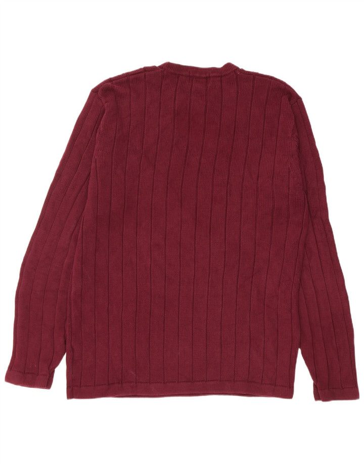 Eddie Bauer Herren-Pullover mit Rundhalsausschnitt, mittelgroß, Burgunderrot, Baumwolle