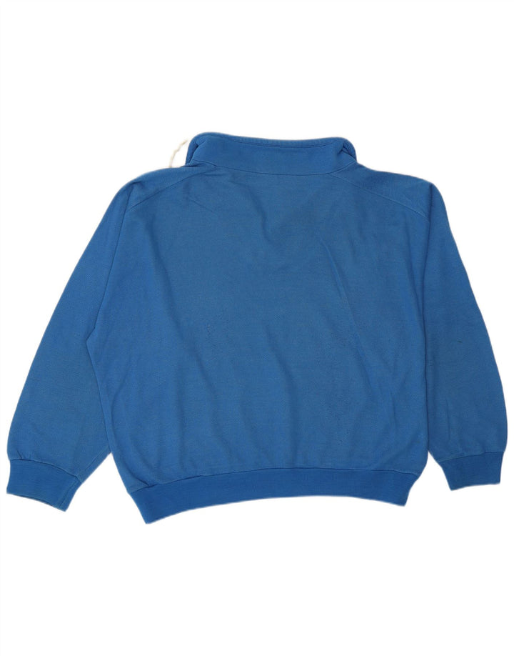Vintage Damen Übergroßer Grafik-Sweatshirt-Pullover UK 14 Mittelblau