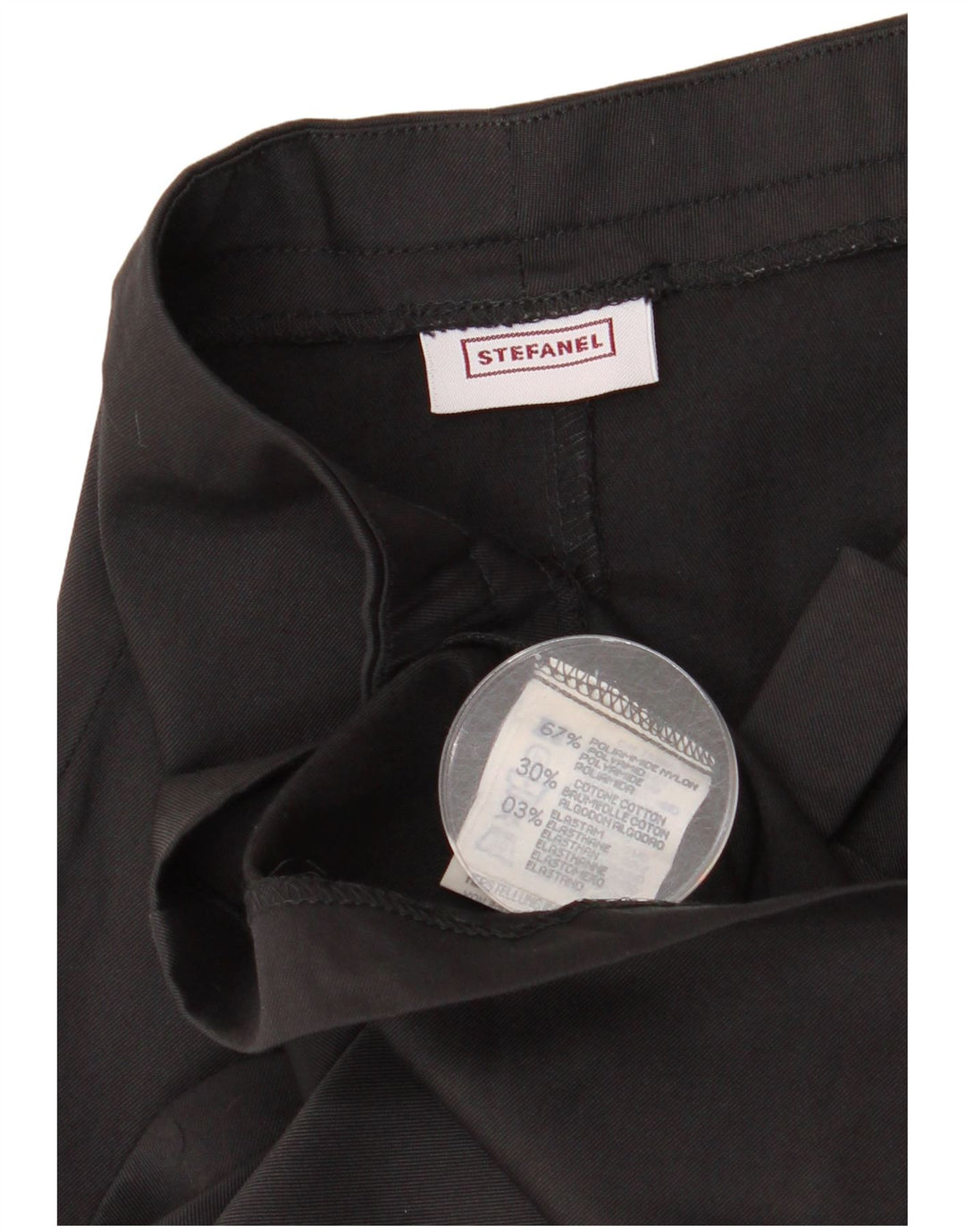 Stefanel Damen Bleistiftrock IT 42 Medium W28 Schwarz Polyamid