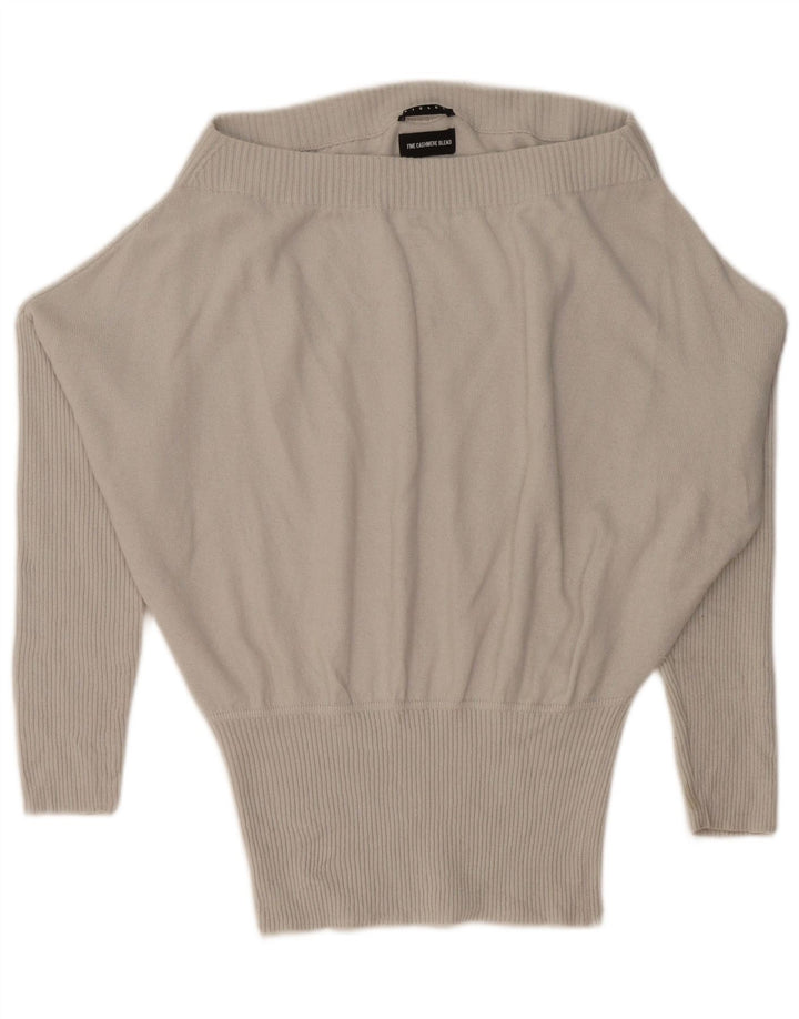 SISLEY Damen-Pullover mit Fledermausärmeln und U-Boot-Ausschnitt, Gr. 10, Größe S, Grau, Polyamid