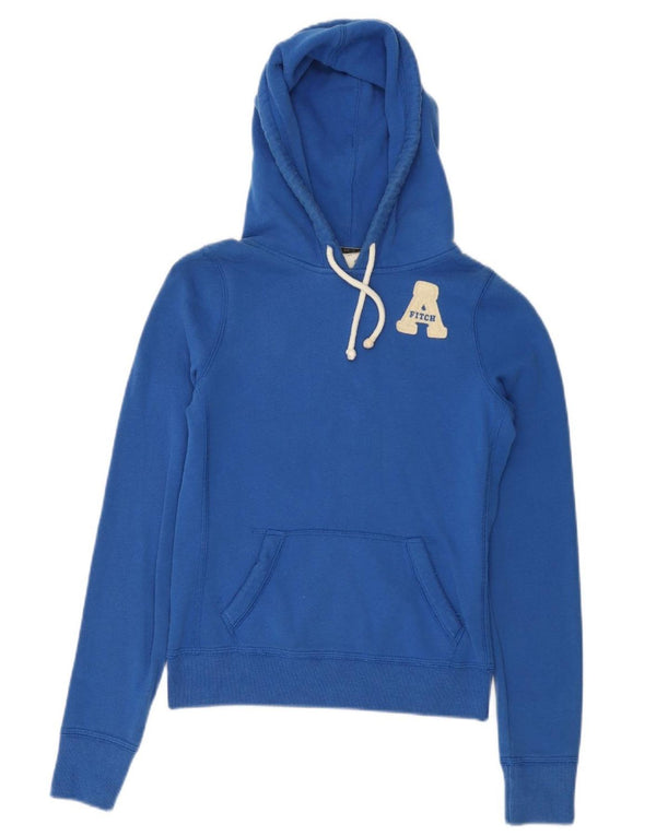ABERCROMBIE & FITCH Damen Kapuzenpullover UK 10 Small Blau Baumwolle