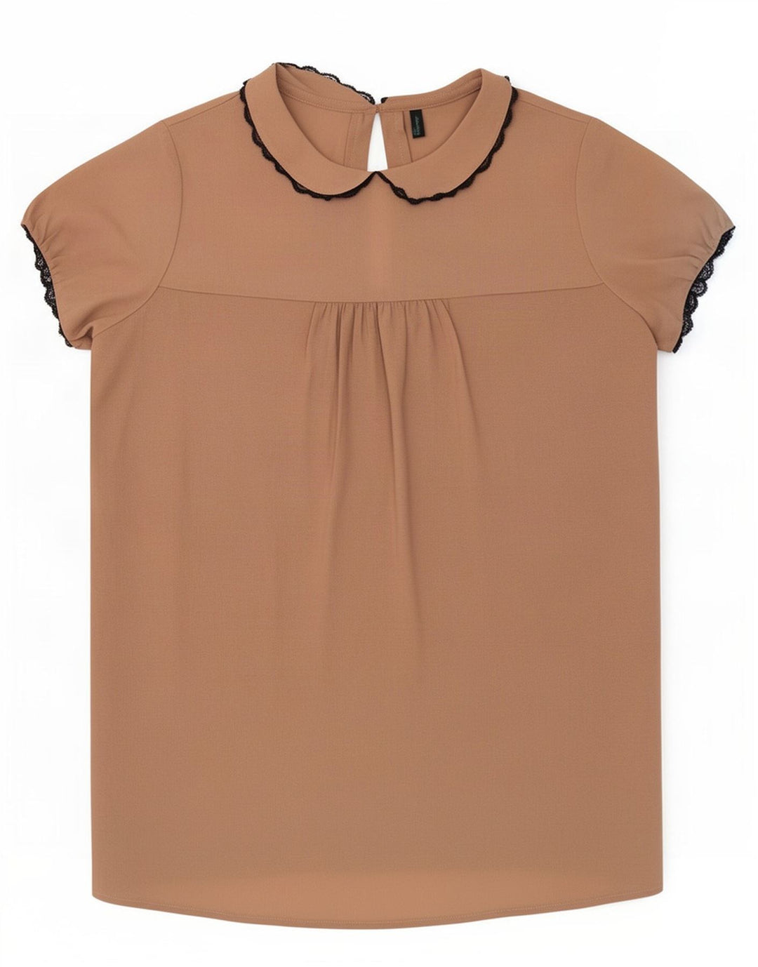 Benetton Damen-Blusenoberteil UK 10 Small Beige Polyester