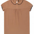 Benetton Damen-Blusenoberteil UK 10 Small Beige Polyester