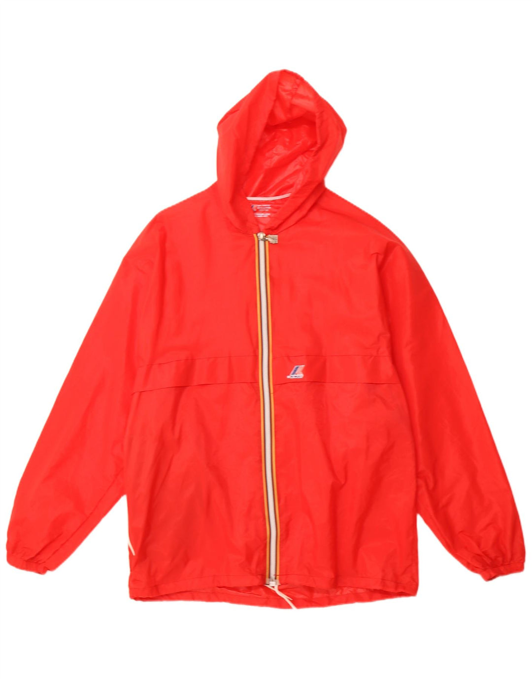 K-WAY Herren-Regenjacke mit Kapuze, UK 40, Größe L, Rot, Polyamid