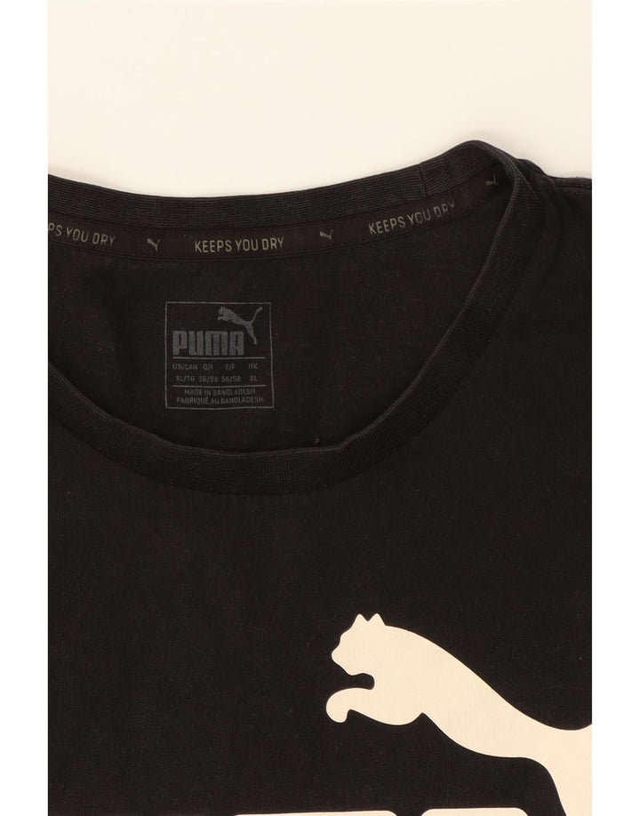 PUMA Mens Graphic T-Shirt Top XL Black Cotton Vintage Puma and Second-Hand Puma from Messina Hembry 