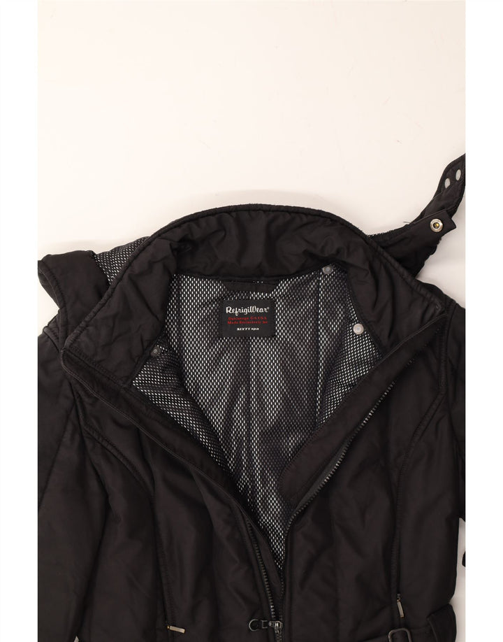 REFRIGIWEAR Womens Hooded Padded Coat UK 10 Small Black Nylon Vintage Refrigiwear and Second-Hand Refrigiwear from Messina Hembry 