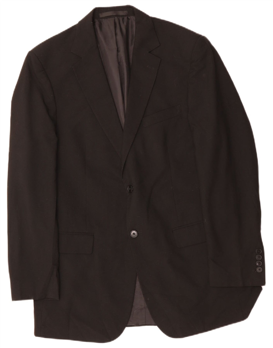 MARKS & SPENCER Mens 2 Button Blazer Jacket UK 38 Medium Black Polyester