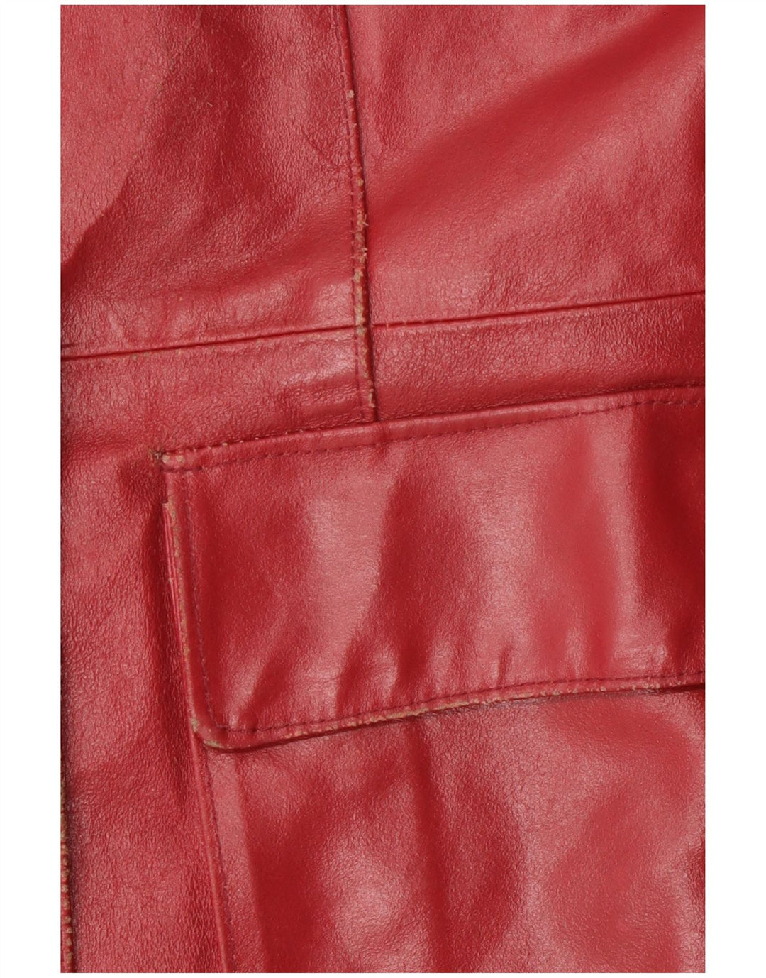 Vintage Damen Ledermantel UK 18 XL Rotes Leder