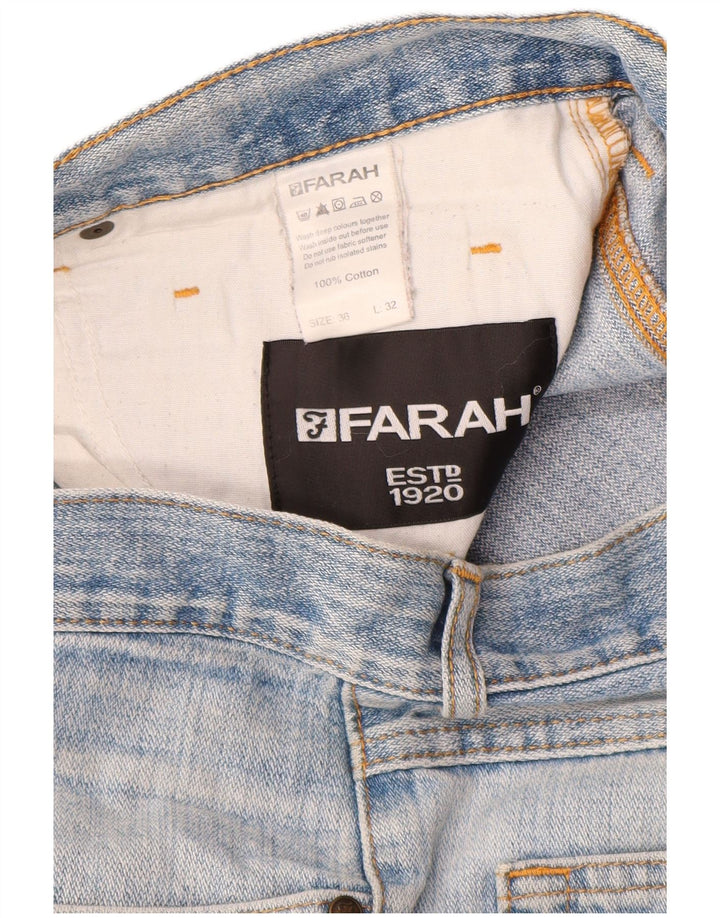 Farah Herren Straight Jeans W36 L32 Blaue Baumwolle