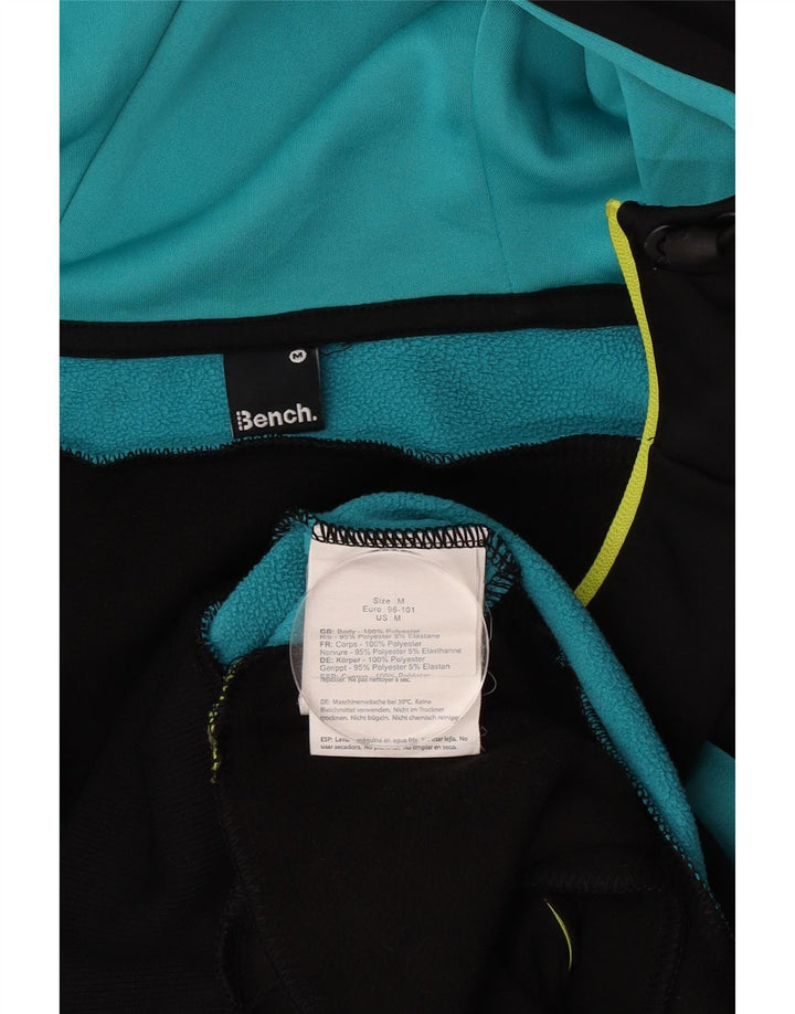 Bench Herren-Kapuzenpullover mit Reißverschluss, mittelschwarz, Farbblock-Polyester