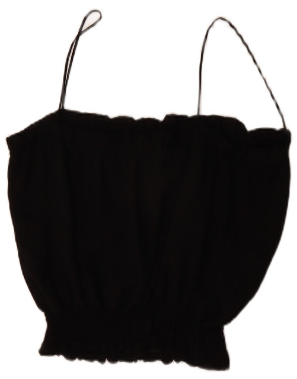 Zara Damen Cami Top UK 16 Large Schwarz Polyester