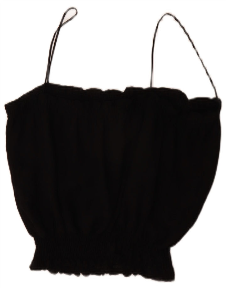 Zara Damen Cami Top UK 16 Large Schwarz Polyester