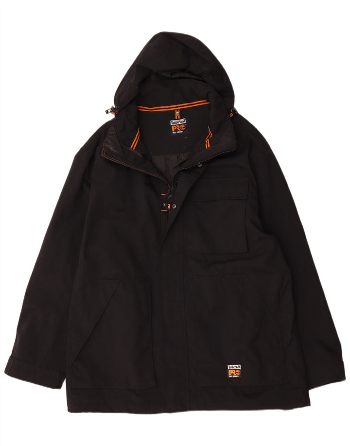 Timberland Herren-Windbreakerjacke mit Kapuze, UK 44 2XL, schwarzes Polyamid