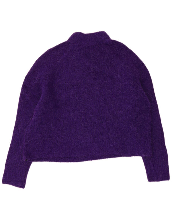 Superdry Damen Crop Rollkragenpullover Pullover UK 10 Small Lila
