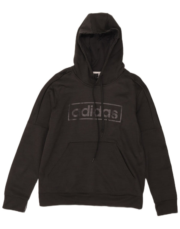 Adidas Damen Climawarm Graphic Hoodie Pullover UK 16/18 Large Schwarz