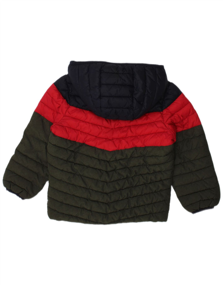 Joules wattierte Jungenjacke, 4–5 Jahre, grünes Colourblock-Polyamid