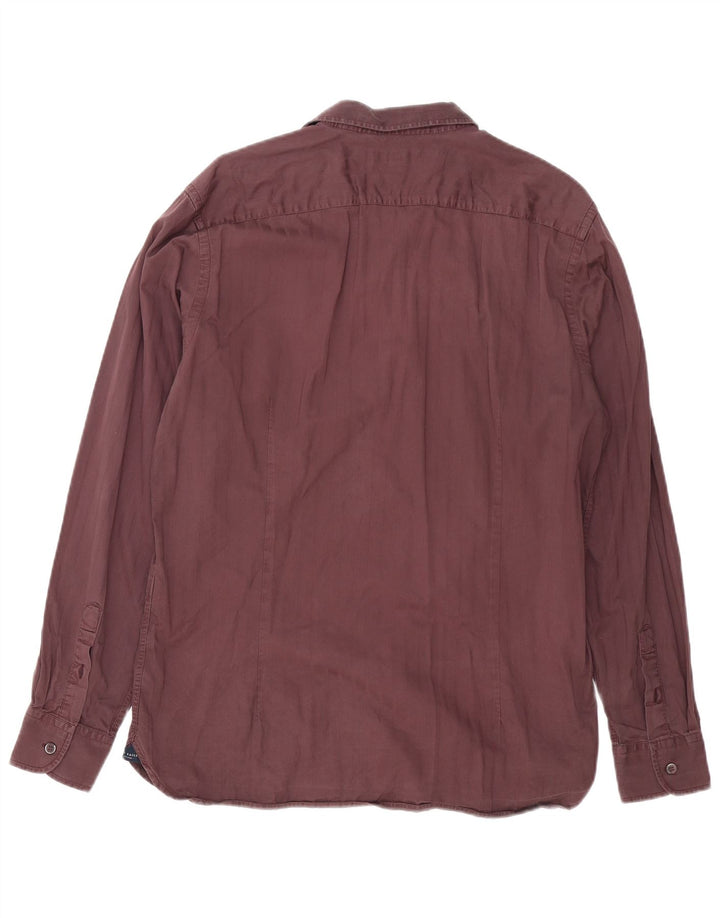 TED BAKER Herrenhemd Größe 4 Large Burgund