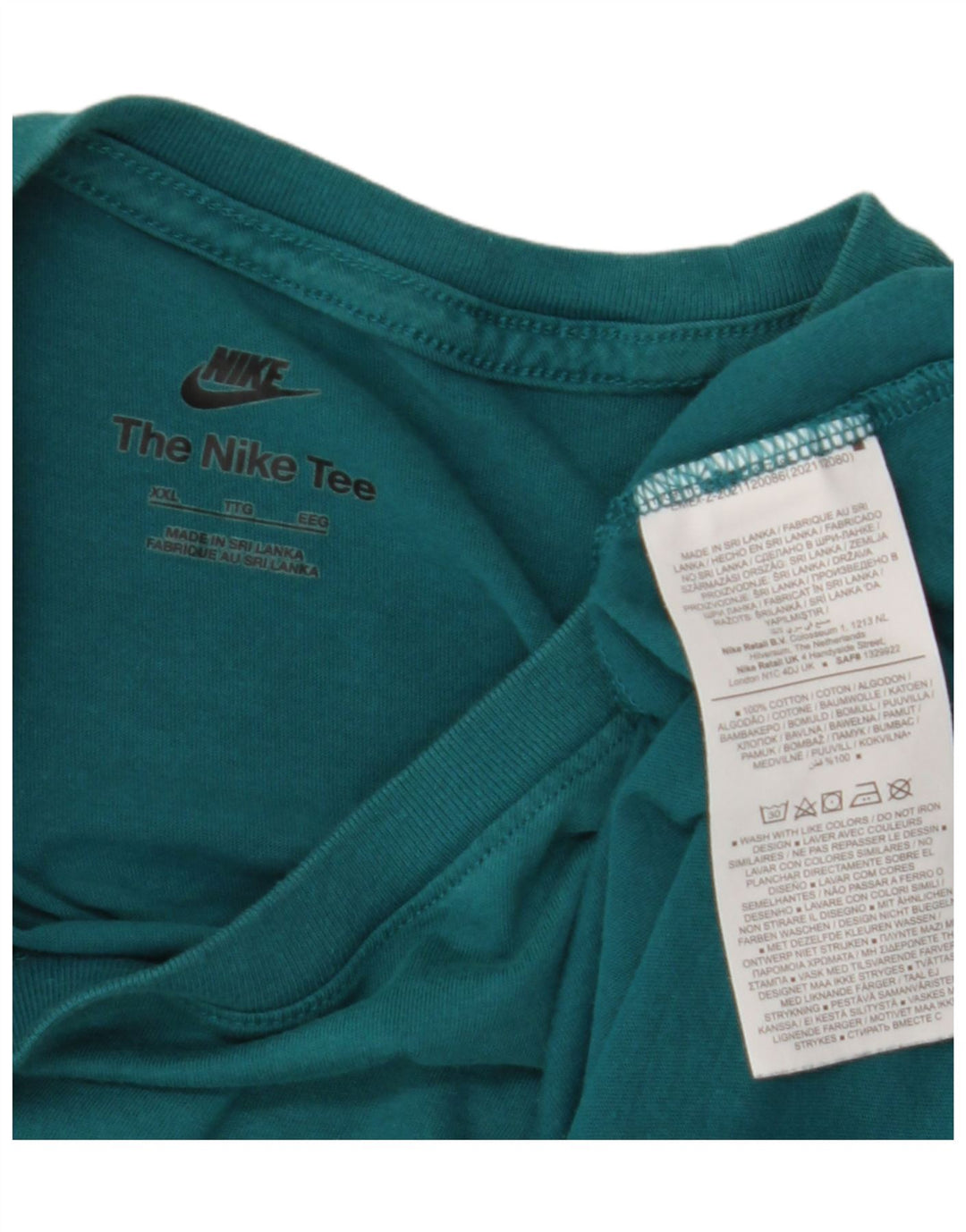Nike Herren T-Shirt Top 2XL Türkis Baumwolle