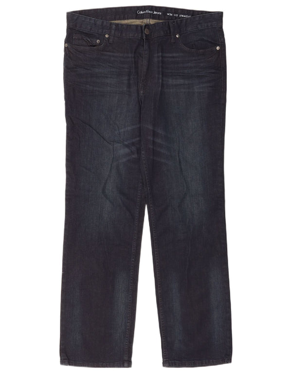 Calvin Klein Herren Straight Jeans W36 L32 Marineblau Baumwolle