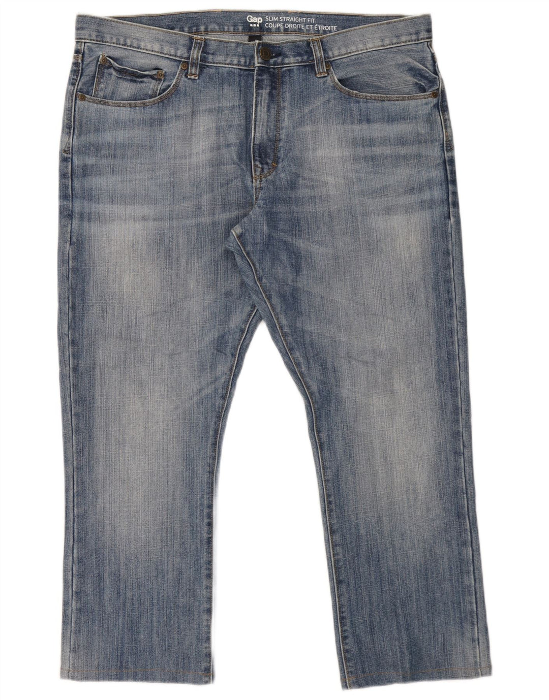 Gap Herren Slim Straight Jeans W38 L27 Blau Baumwolle