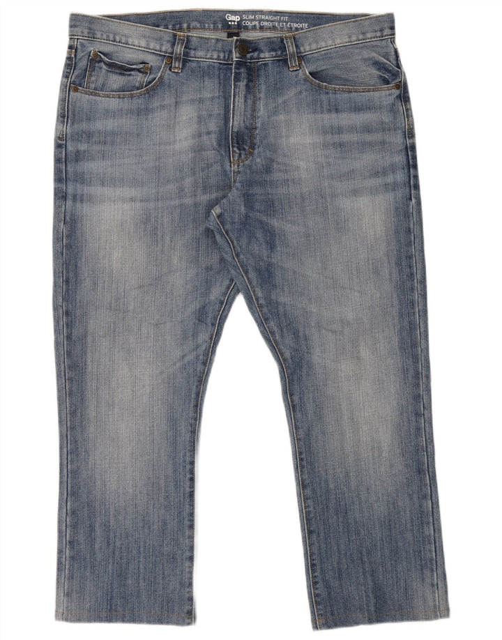 Gap Herren Slim Straight Jeans W38 L27 Blau Baumwolle